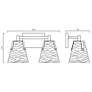 Z-Lite Analia 16 1/2" Wide Matte Black 2-Light Wall Sconce