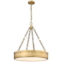 Z-Lite Anders 22" Wide Modern Rubbed Brass LED Drum Pendant Light
