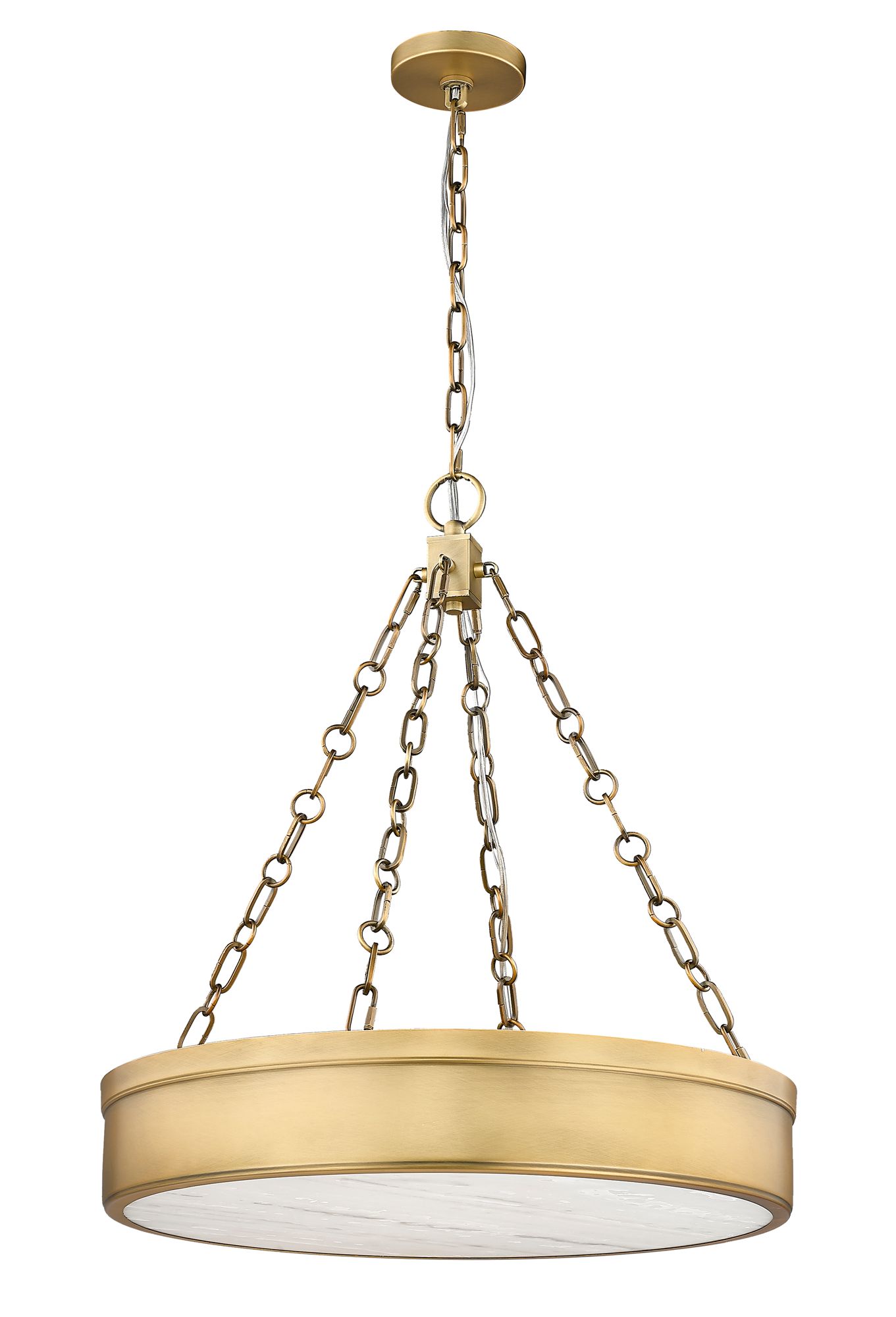 Z-Lite Anders 22" Wide Modern Rubbed Brass LED Drum Pendant Light