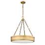 Z-Lite Anders 22" Wide Modern Rubbed Brass LED Drum Pendant Light