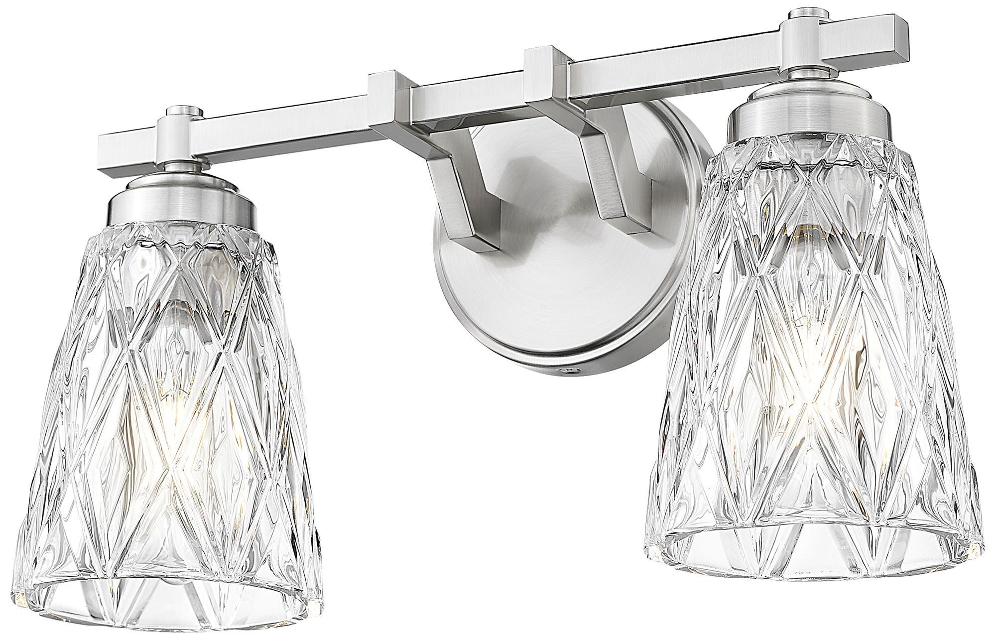 Image 5 Z-Lite Andree Brushed Nickel 2 Light Vanity with Clear Glass Shade more views