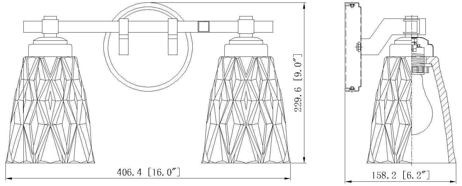 Z-Lite Andree Brushed Nickel 2 Light Vanity with Clear Glass Shade
