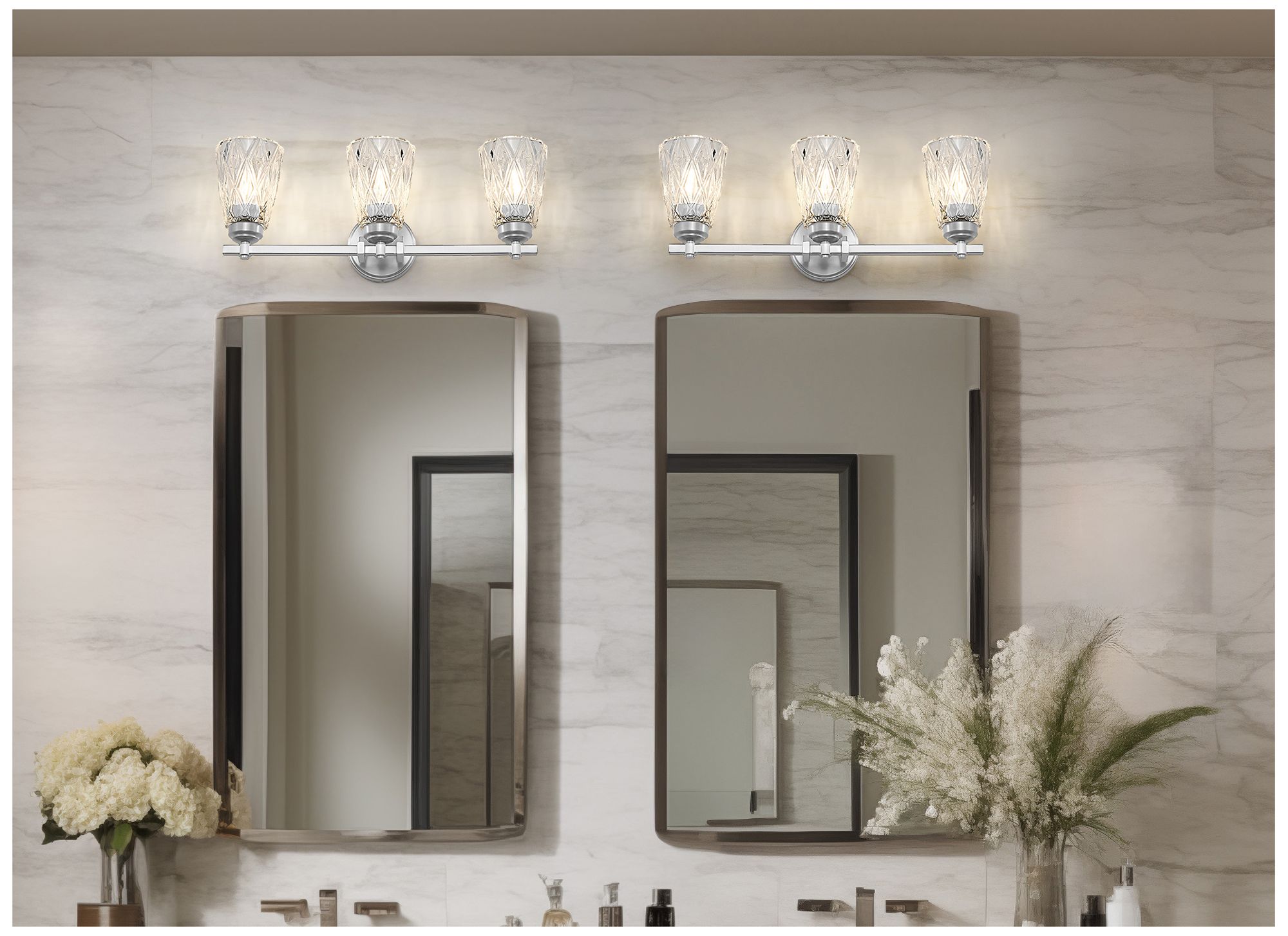 Image 3 Z-Lite Andree Brushed Nickel 3 Light Vanity with Clear Glass Shade more views