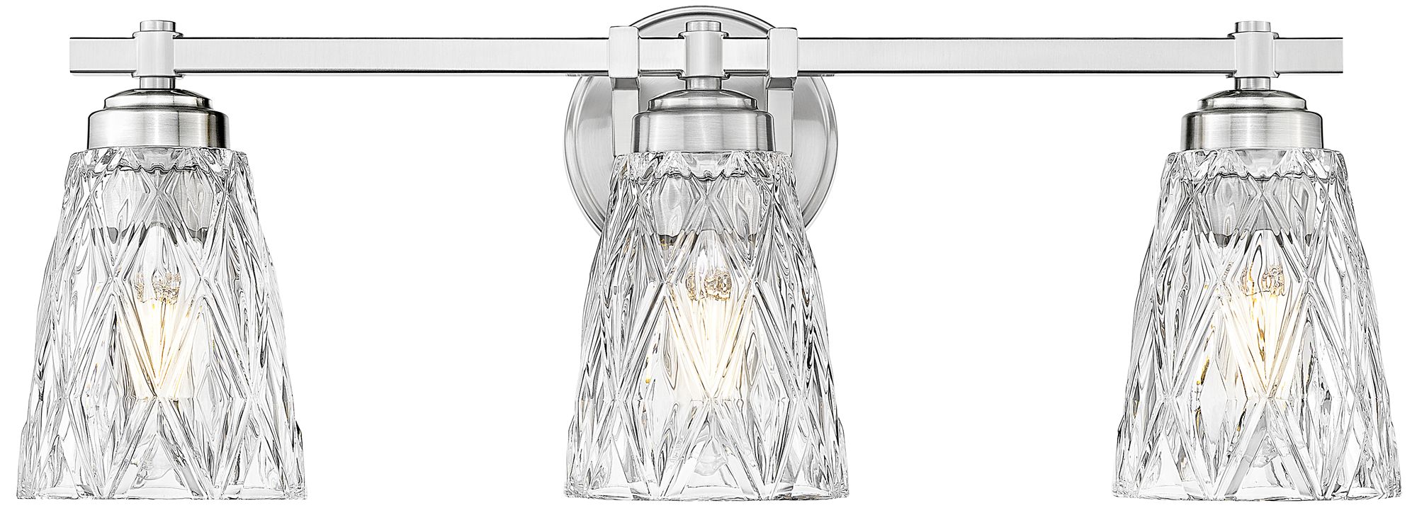 Image 4 Z-Lite Andree Brushed Nickel 3 Light Vanity with Clear Glass Shade more views