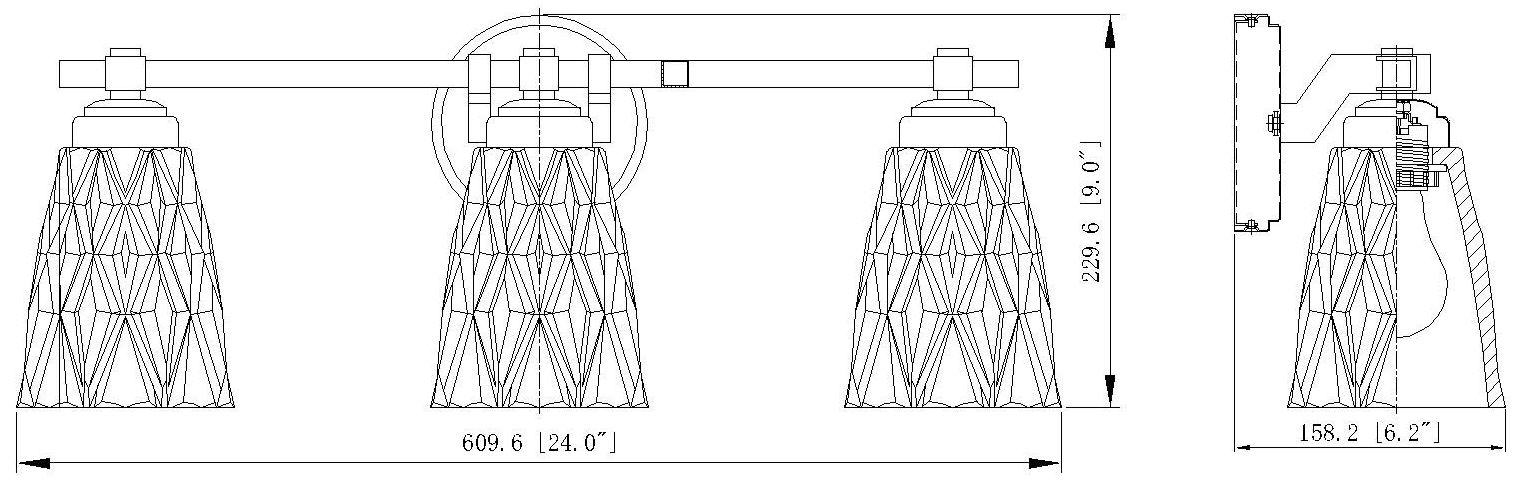 Z-Lite Andree Brushed Nickel 3 Light Vanity with Clear Glass Shade