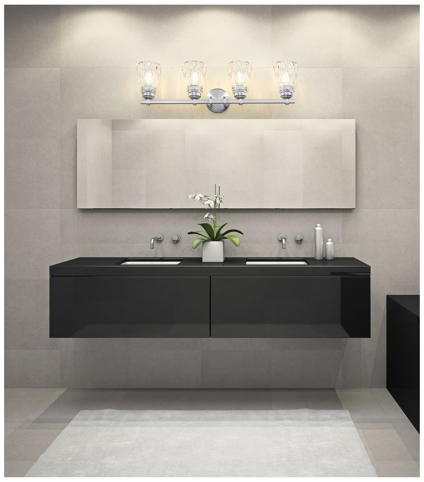 Image 3 Z-Lite Andree Brushed Nickel 4 Light Vanity with Clear Glass Shade more views
