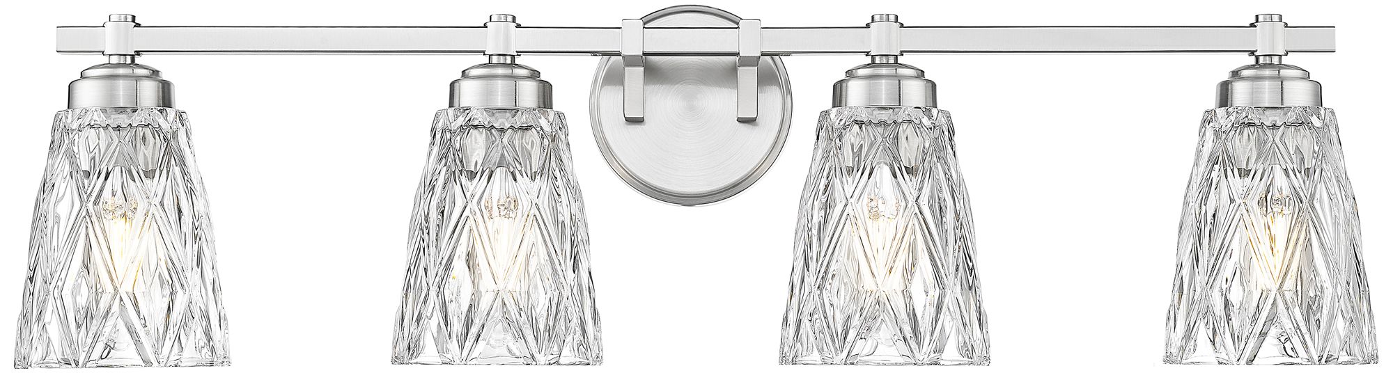 Image 4 Z-Lite Andree Brushed Nickel 4 Light Vanity with Clear Glass Shade more views