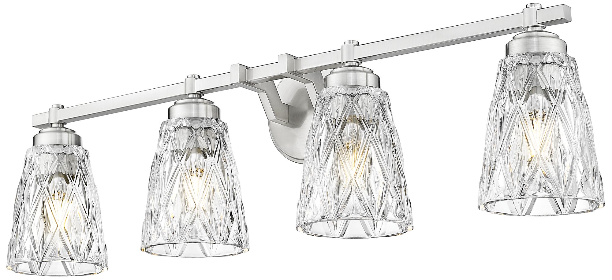 Image 5 Z-Lite Andree Brushed Nickel 4 Light Vanity with Clear Glass Shade more views