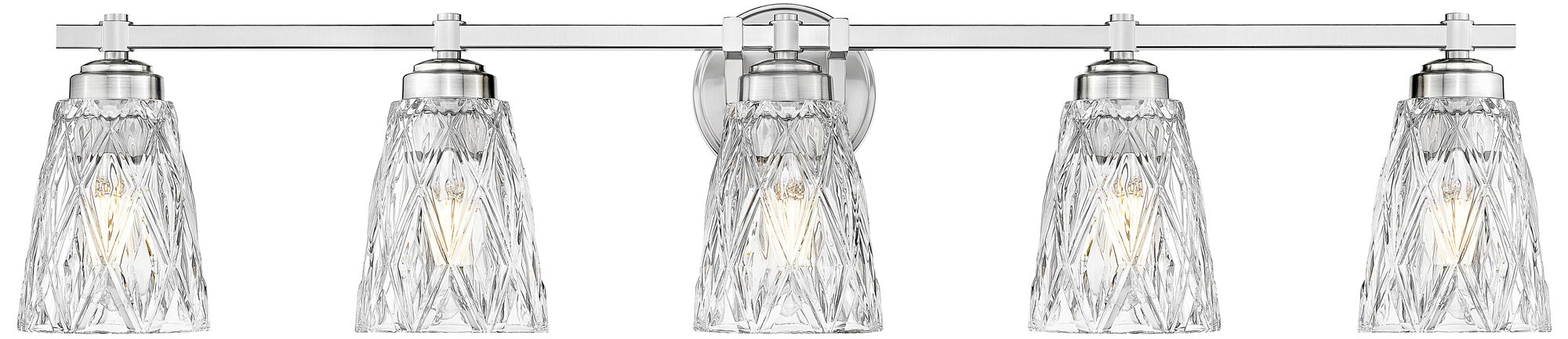 Image 4 Z-Lite Andree Brushed Nickel 5 Light Vanity with Clear Glass Shade more views