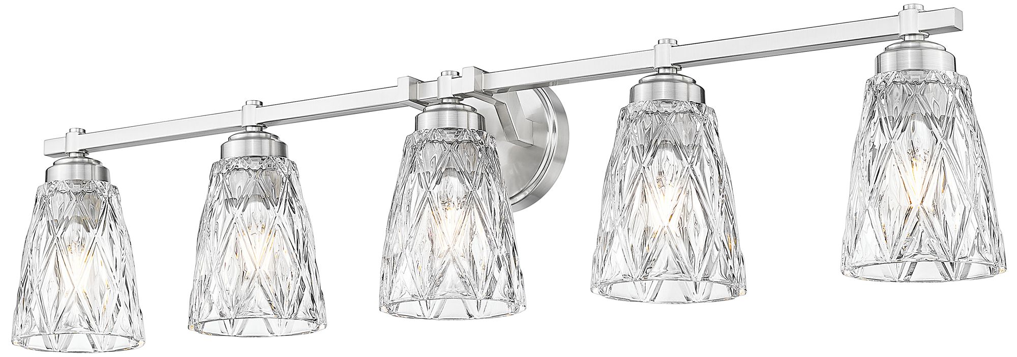 Image 5 Z-Lite Andree Brushed Nickel 5 Light Vanity with Clear Glass Shade more views