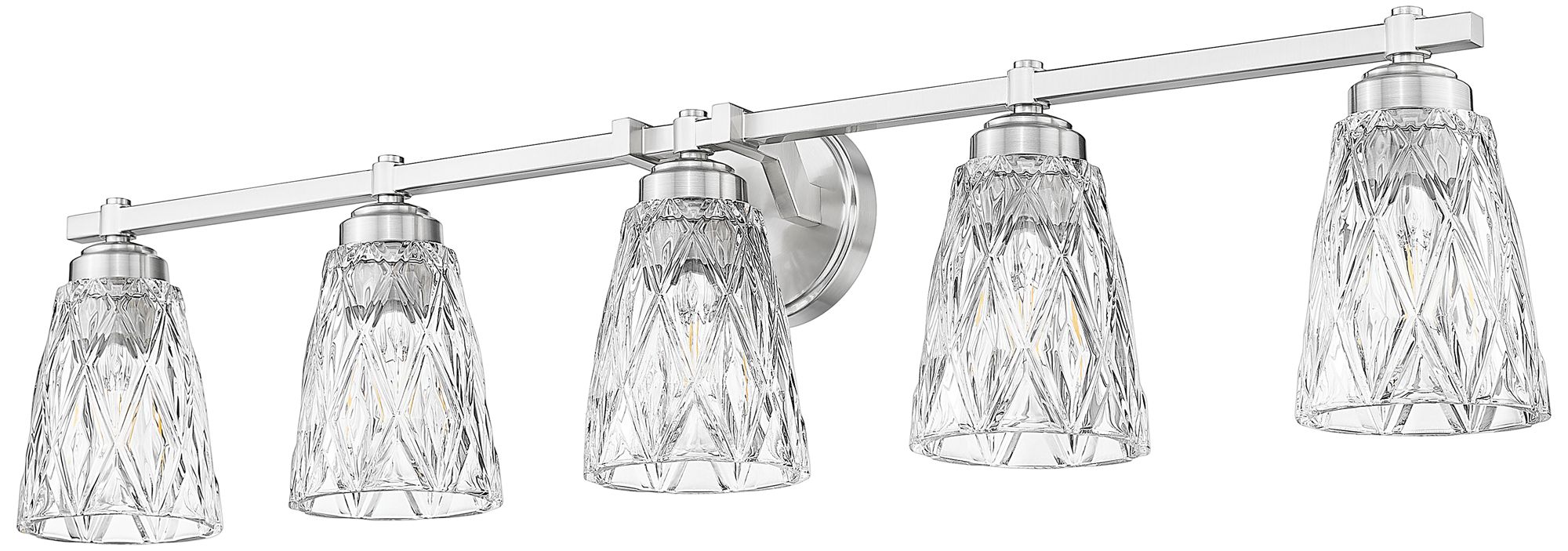 Image 7 Z-Lite Andree Brushed Nickel 5 Light Vanity with Clear Glass Shade more views