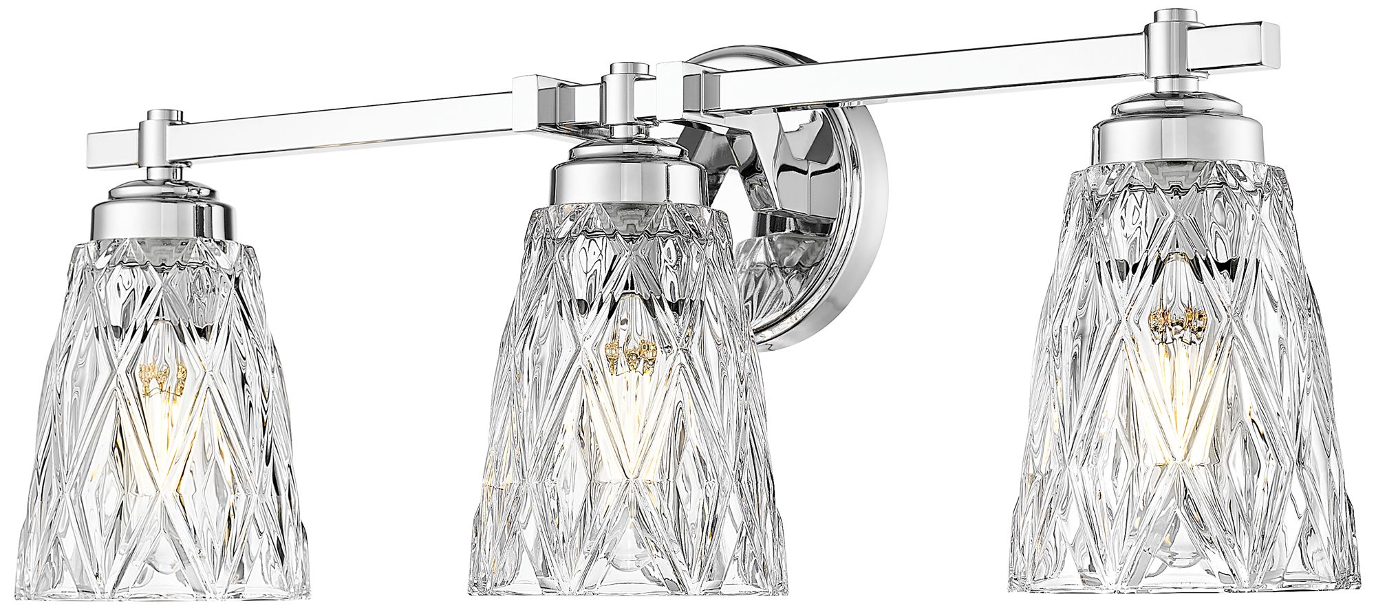 Z-Lite Andree Chrome  3 Light Vanity with Clear Glass Shade