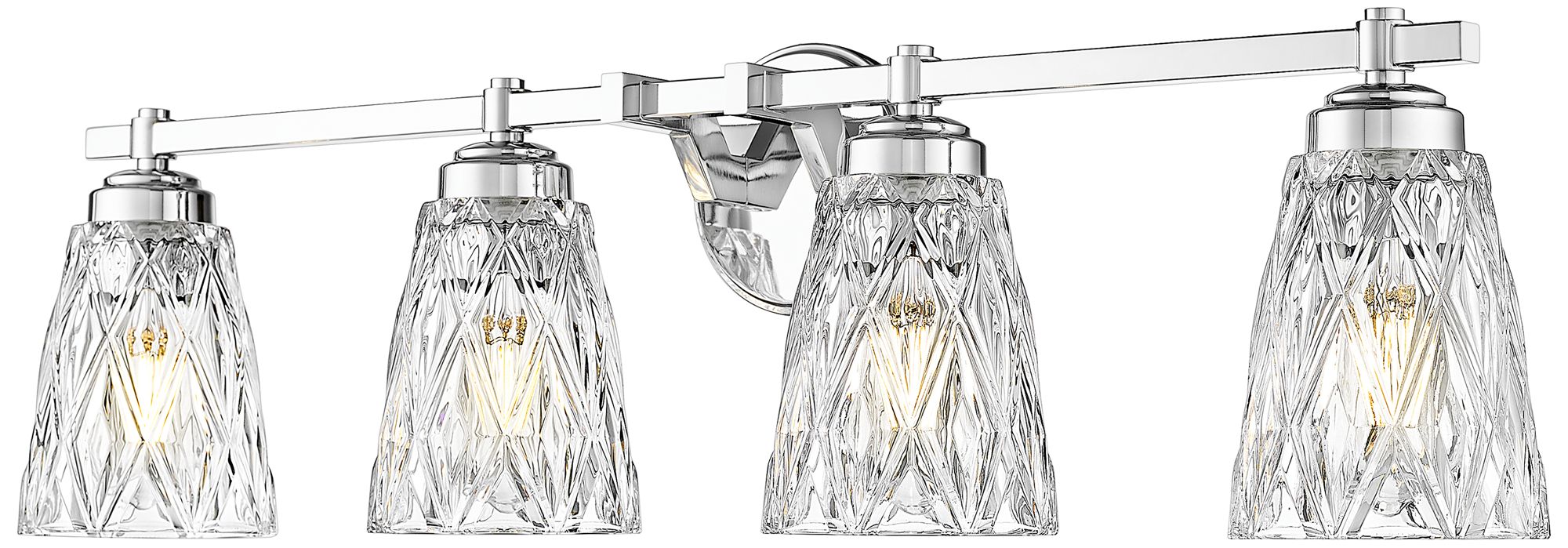 Z-Lite Andree Chrome  4 Light Vanity with Clear Glass Shade