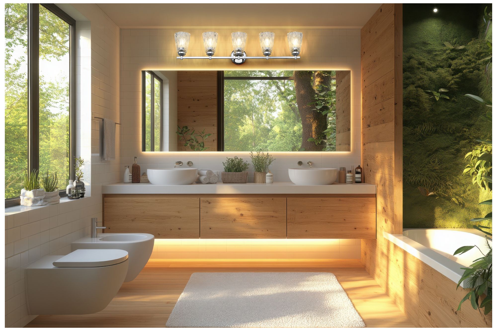 Image 3 Z-Lite Andree Chrome  5 Light Vanity with Clear Glass Shade more views