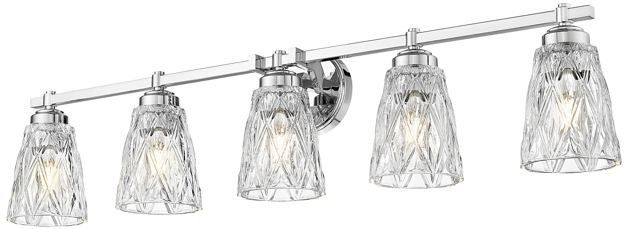 Image 5 Z-Lite Andree Chrome  5 Light Vanity with Clear Glass Shade more views