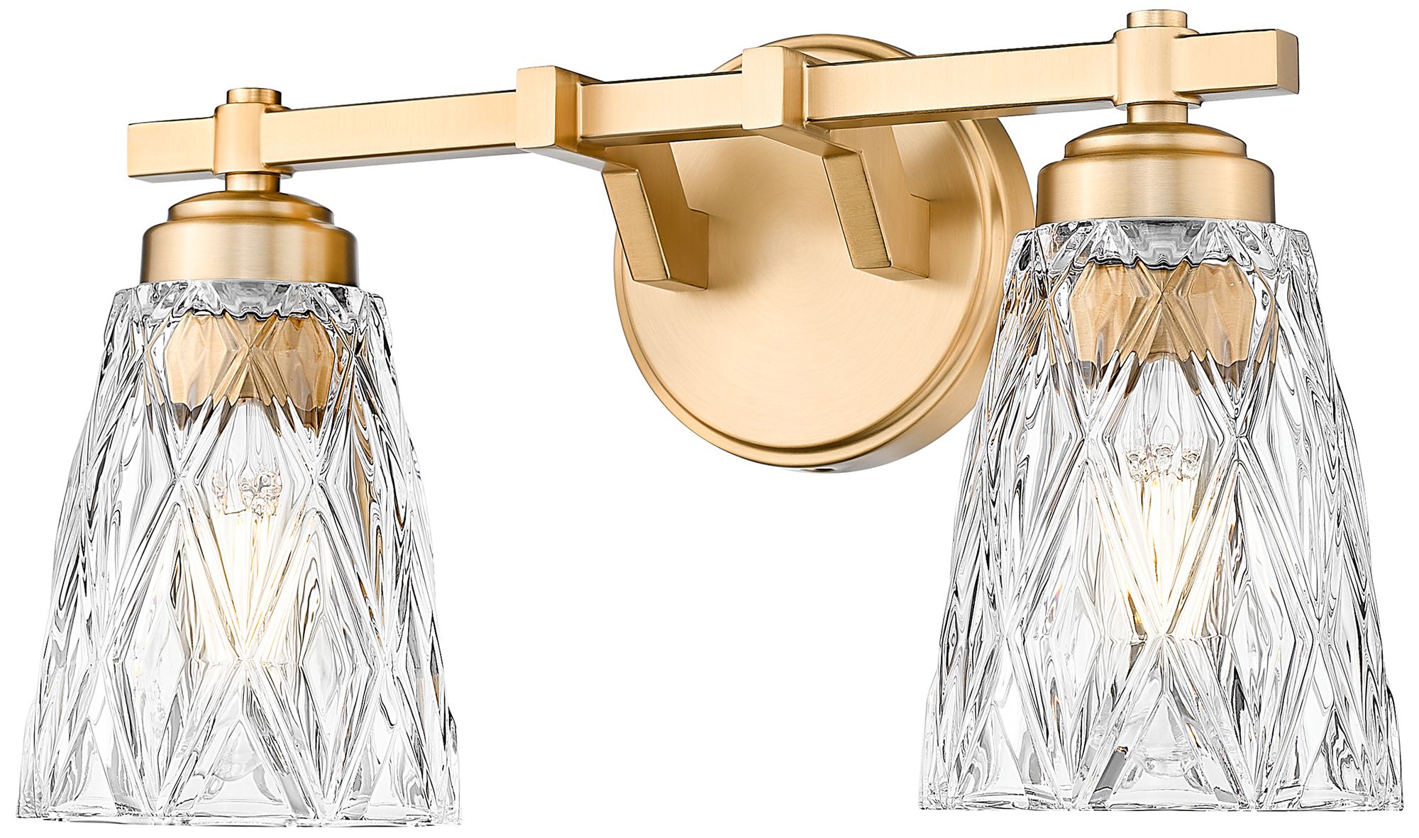 Z-Lite Andree Modern Gold 2 Light Vanity with Clear Glass Shade