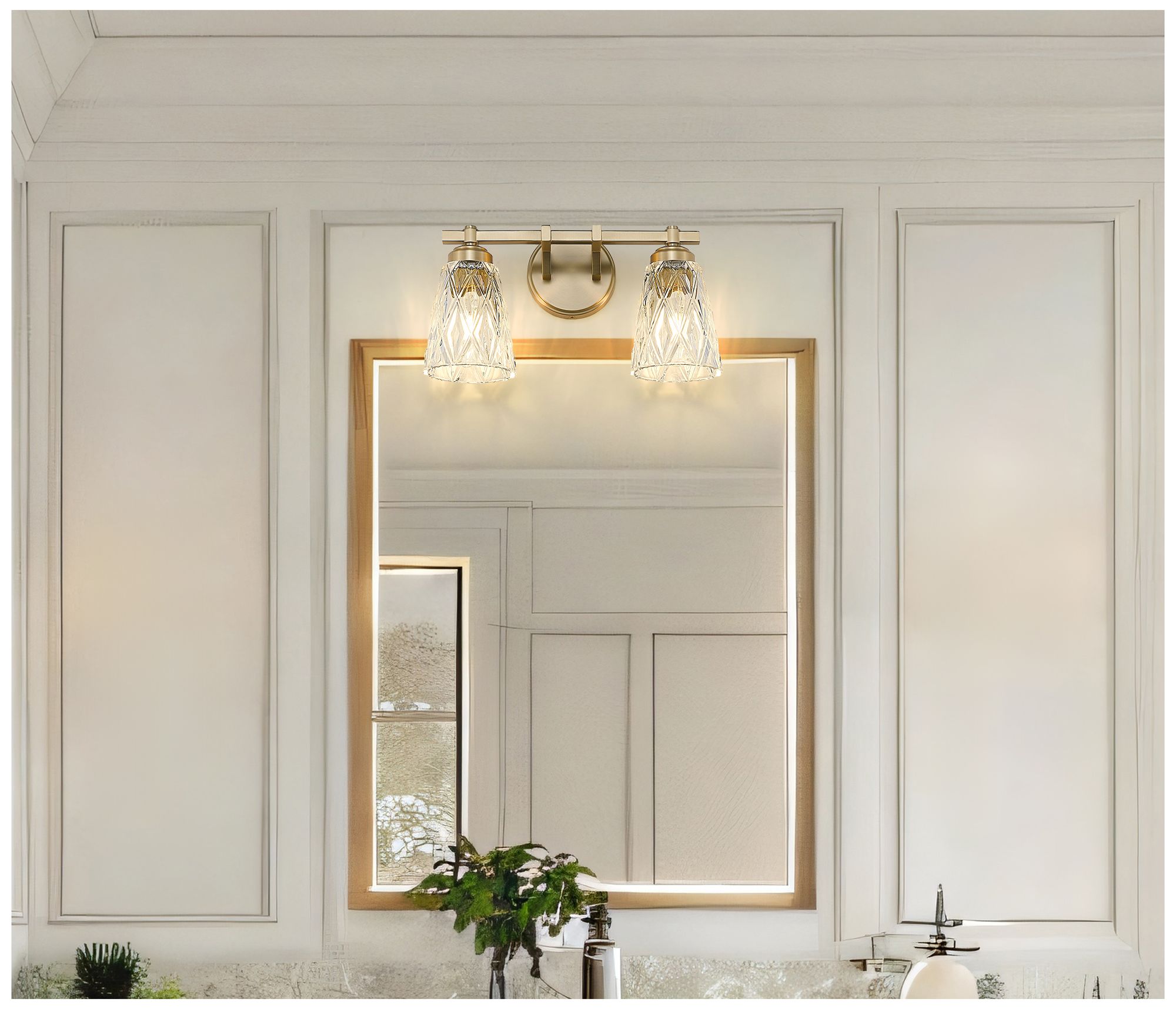 Image 2 Z-Lite Andree Modern Gold 2 Light Vanity with Clear Glass Shade more views