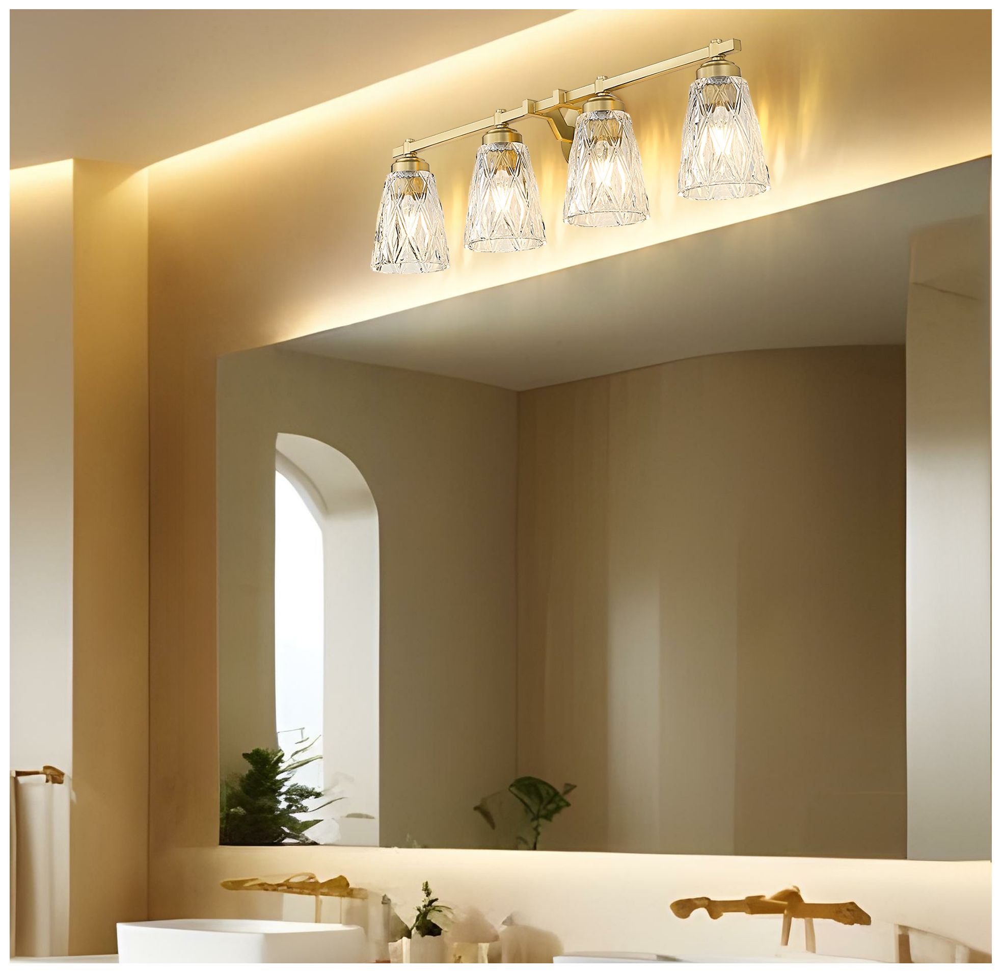 Image 2 Z-Lite Andree Modern Gold 4 Light Vanity with Clear Glass Shade more views