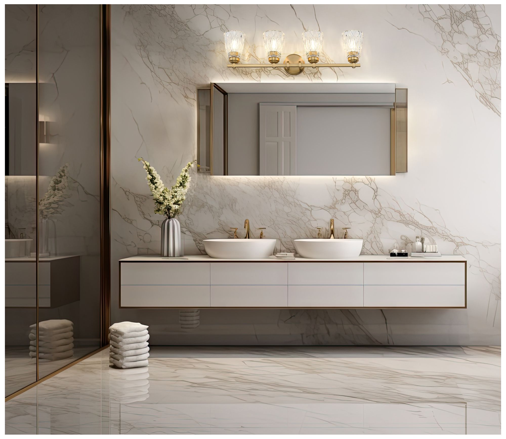 Image 3 Z-Lite Andree Modern Gold 4 Light Vanity with Clear Glass Shade more views