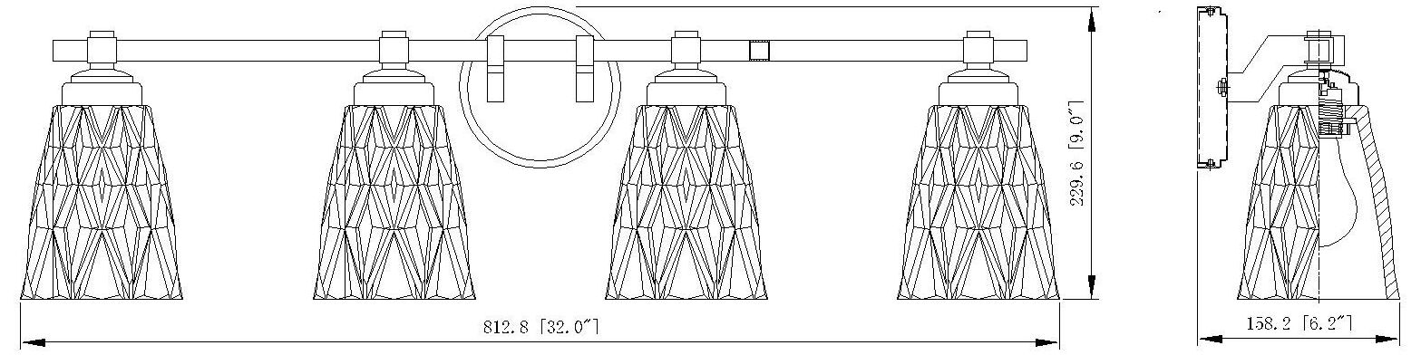 Z-Lite Andree Modern Gold 4 Light Vanity with Clear Glass Shade