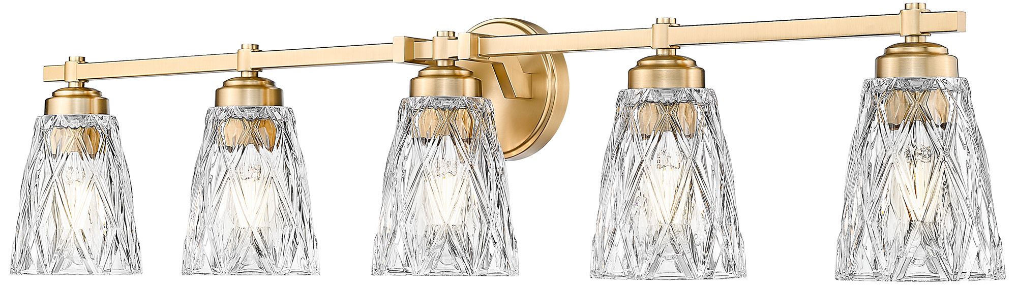 Z-Lite Andree Modern Gold 5 Light Vanity with Clear Glass Shade