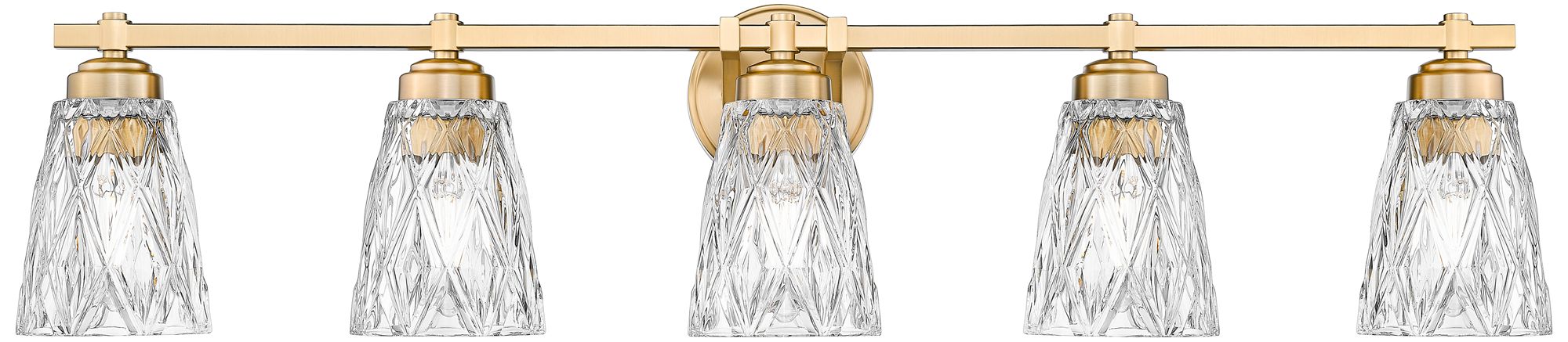 Image 4 Z-Lite Andree Modern Gold 5 Light Vanity with Clear Glass Shade more views