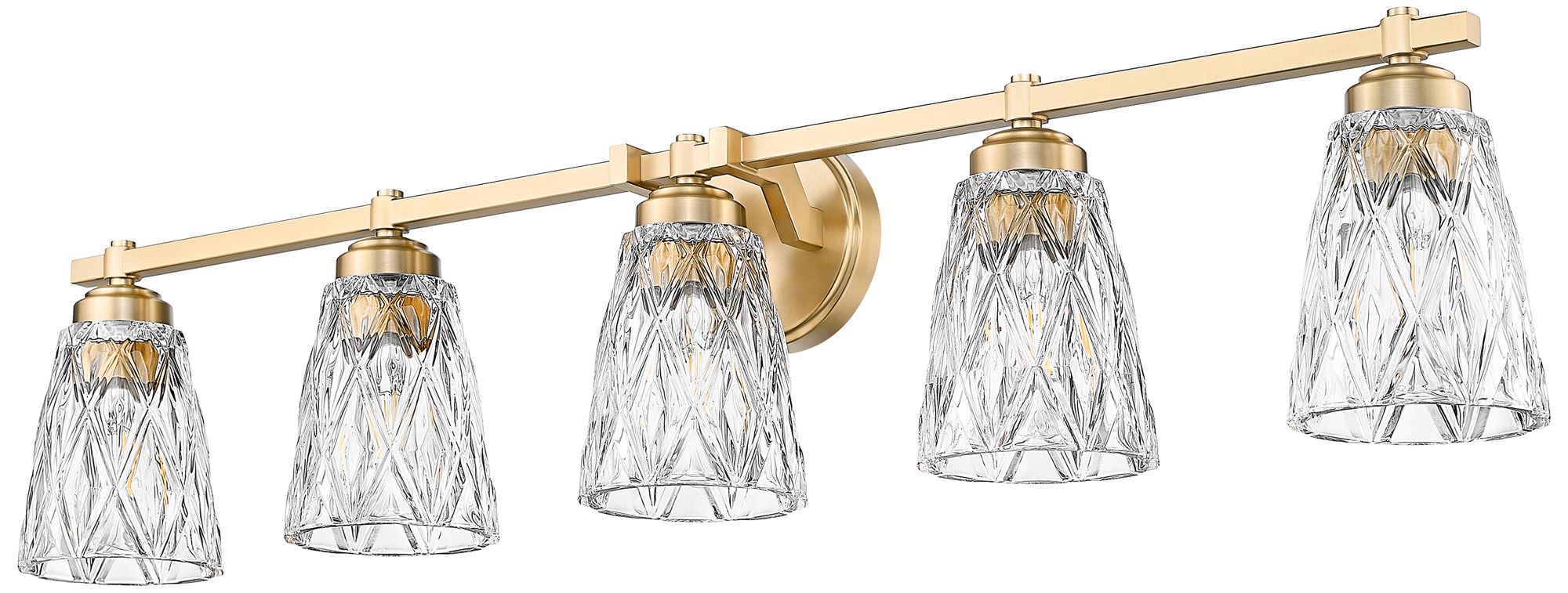 Image 7 Z-Lite Andree Modern Gold 5 Light Vanity with Clear Glass Shade more views