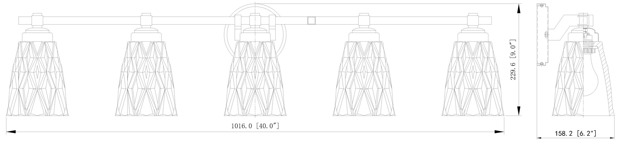 Z-Lite Andree Modern Gold 5 Light Vanity with Clear Glass Shade