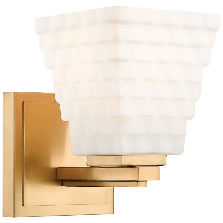 Image 1 Z-Lite Annalise 7 1/4" High Modern Gold White Glass Wall Sconce