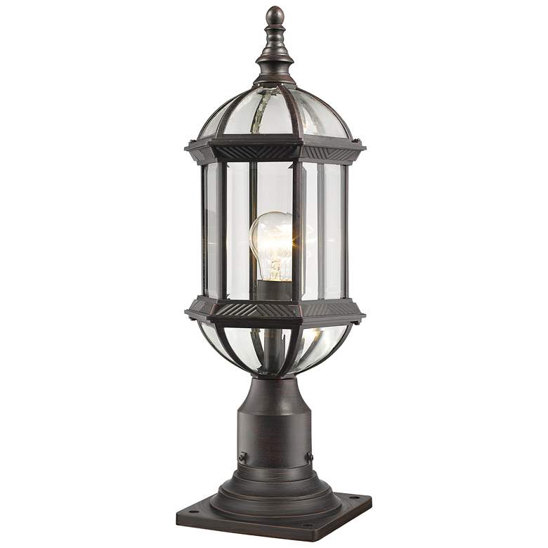 Image 1 Z-Lite Annex 21.5 inch Black Rust Traditional Outdoor Pier Mount Light