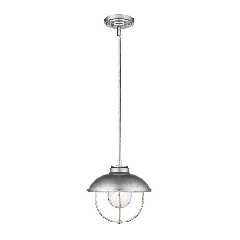 Image 5 Z-Lite Ansel 10 1/2" High Galvanized Outdoor Hanging Light more views