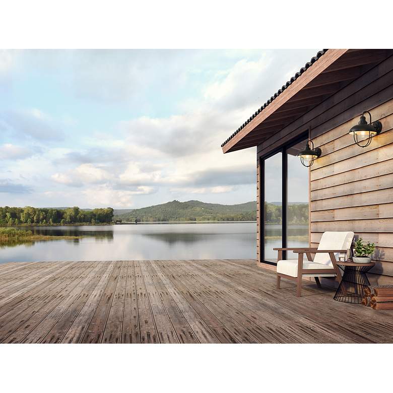 Image 3 Z-Lite Ansel 14" High Black Outdoor Wall Light more views