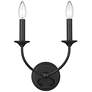 1_Z-Lite Arabella 11 1/2" High 2-Light Black Candelabra Wall Sconce