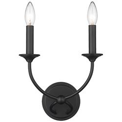 Z-Lite Arabella 11 1/2" High 2-Light Black Candelabra Wall Sconce