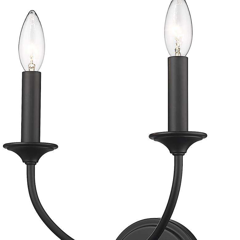 Image 3 Z-Lite Arabella 11 1/2" High 2-Light Black Candelabra Wall Sconce more views