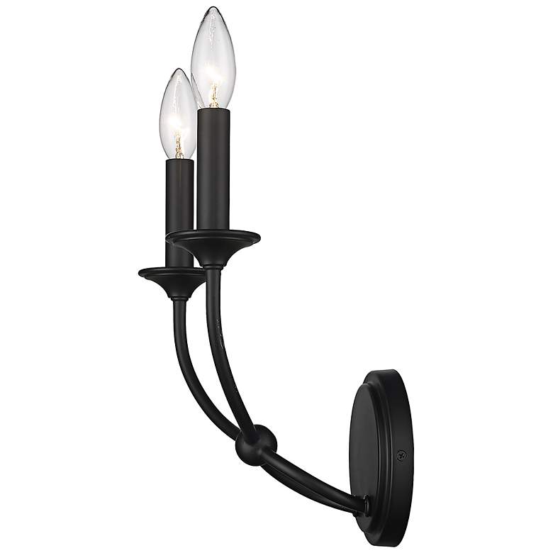 Image 4 Z-Lite Arabella 11 1/2" High 2-Light Black Candelabra Wall Sconce more views