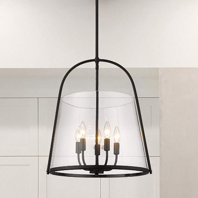 Image 1 Z-Lite Archis 18" Wide Matte Black 5-Light Pendant