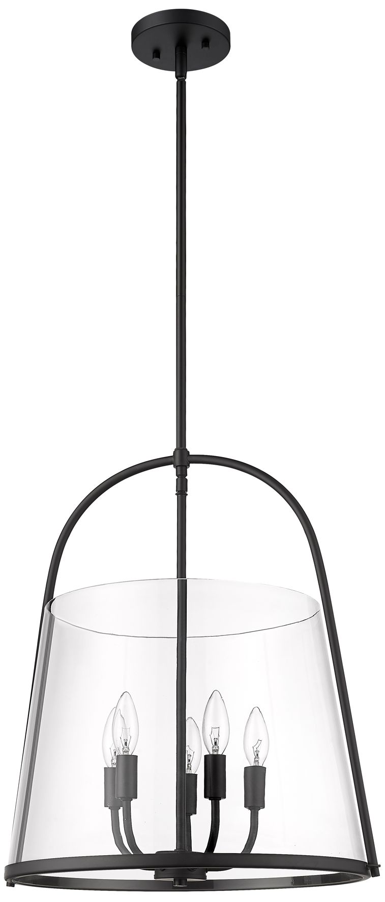 Z-Lite Archis 18" Wide Matte Black 5-Light Pendant