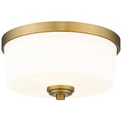 Z-Lite Arlington 12 1/4" Wide Heritage Brass White Glass Ceiling Light