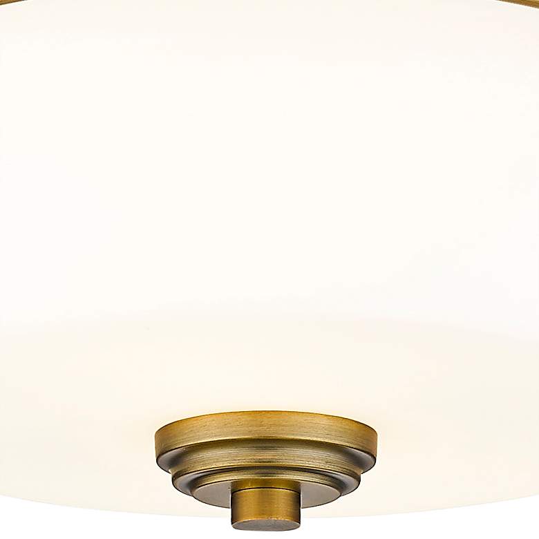 Image 4 Z-Lite Arlington 12 1/4" Wide Heritage Brass White Glass Ceiling Light more views