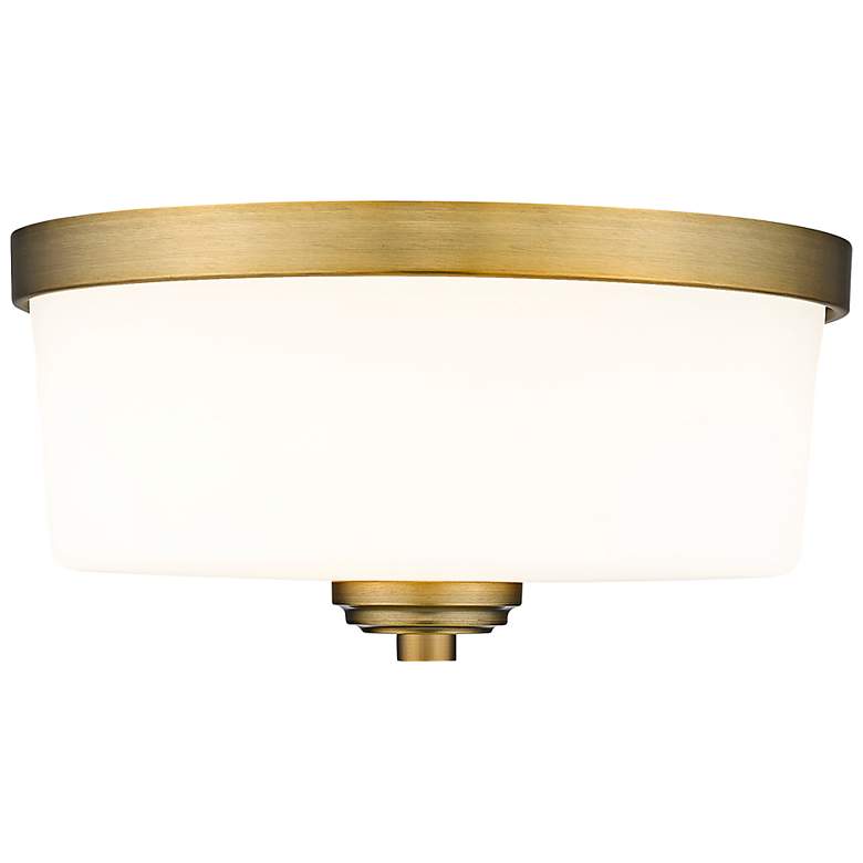 Image 6 Z-Lite Arlington 12 1/4" Wide Heritage Brass White Glass Ceiling Light more views
