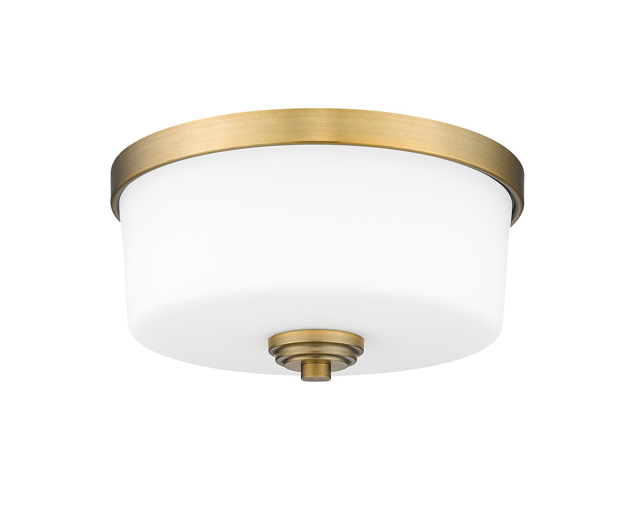 Z-Lite Arlington 12 1/4" Wide Heritage Brass White Glass Ceiling Light in scene