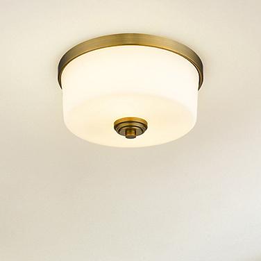 Z-Lite Arlington 12 1/4" Wide Heritage Brass White Glass Ceiling Light