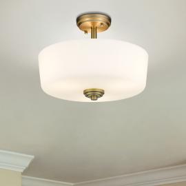 Z-Lite Arlington 14 3/4" Heritage Brass and Opal Glass Ceiling Light