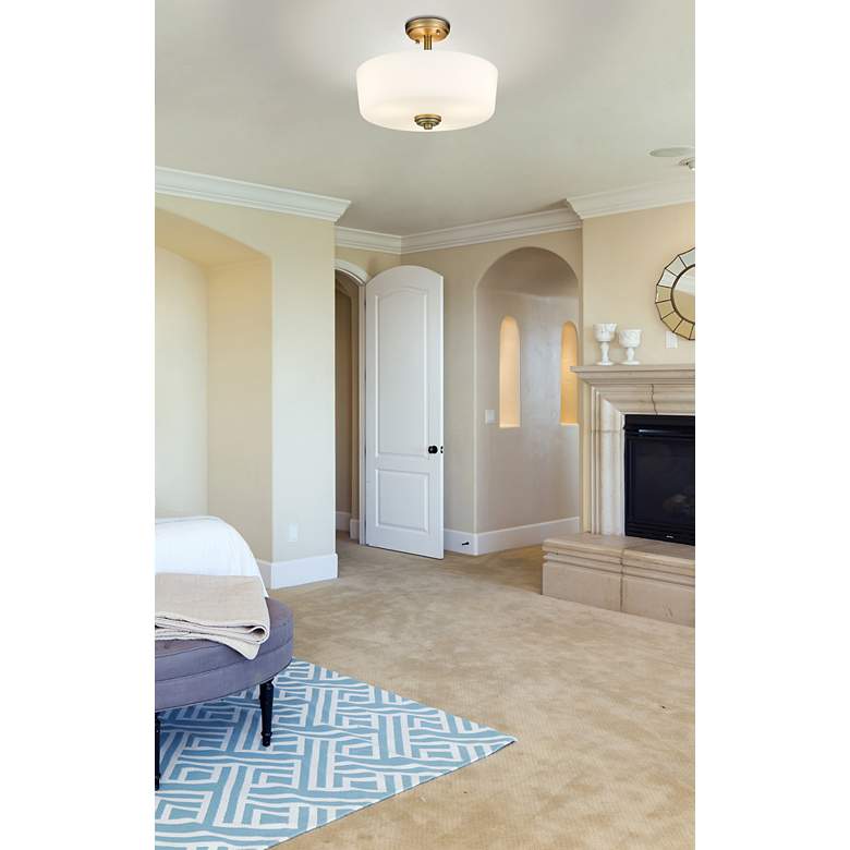 Image 5 Z-Lite Arlington 14 3/4" Heritage Brass and Opal Glass Ceiling Light more views