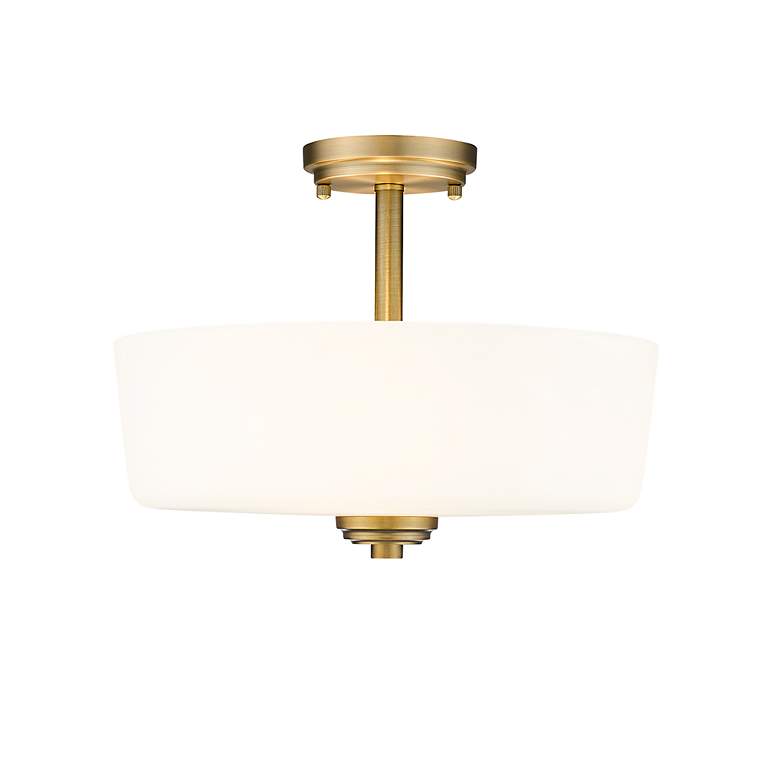 Image 6 Z-Lite Arlington 14 3/4" Heritage Brass and Opal Glass Ceiling Light more views