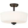3_Z-Lite Arlington 14 3/4" Wide Bronze and White Glass Ceiling Light
