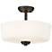 Z-Lite Arlington 14 3/4" Wide Bronze and White Glass Ceiling Light