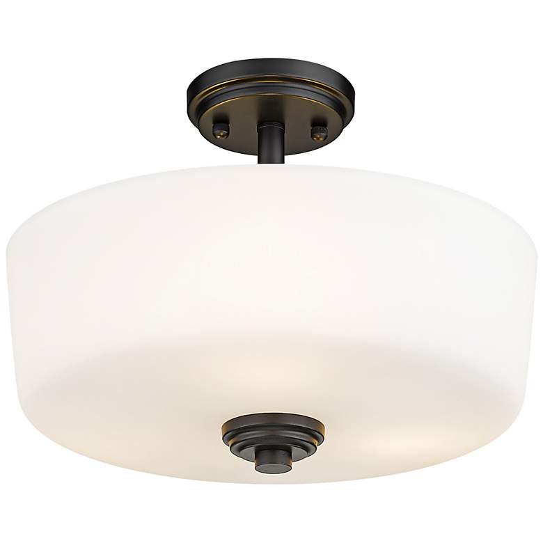 Image 6 Z-Lite Arlington 14 3/4" Wide Matte Black White Diffuser Ceiling Light more views