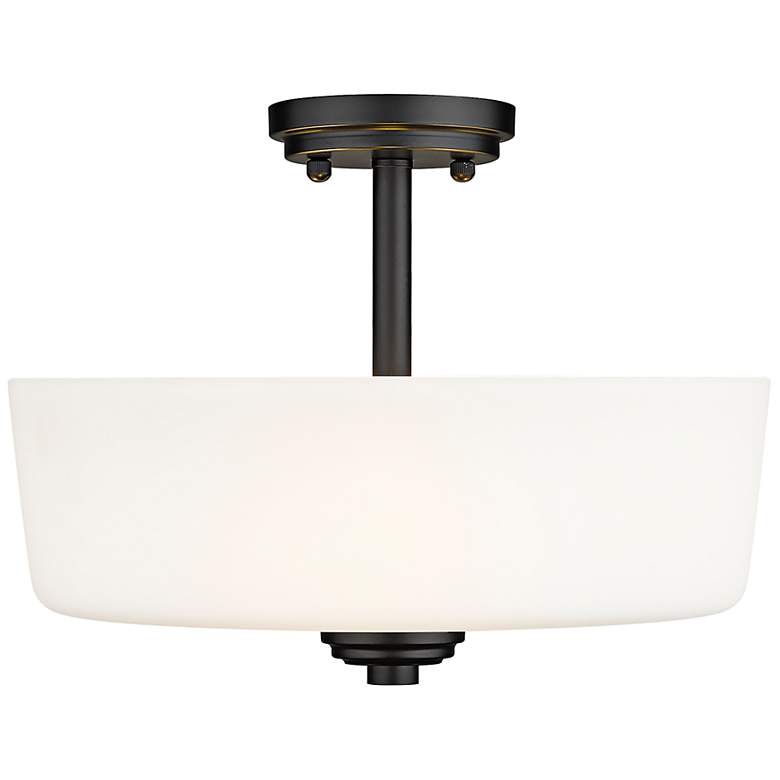 Image 7 Z-Lite Arlington 14 3/4" Wide Matte Black White Diffuser Ceiling Light more views
